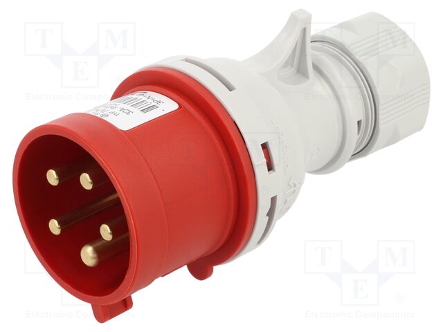 Connector: AC supply 3-phase; plug; male; 32A; 400VAC; IEC 60309