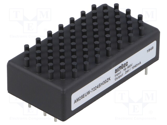 Converter: DC/DC; 25W; Uin: 16÷160V; 24VDC; Iout: 1.04A; 2"x1"; 48g