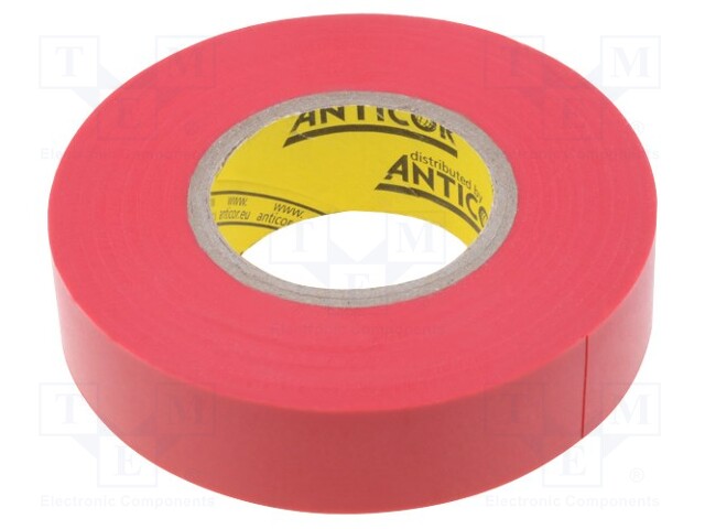 Tape: electrical insulating; W: 19mm; L: 20m; D: 0.19mm; red; 380%