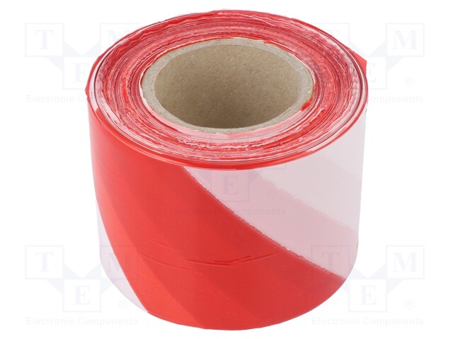 Tape: warning; W: 70mm; L: 200m; Colour: white-red; D: 0.03mm