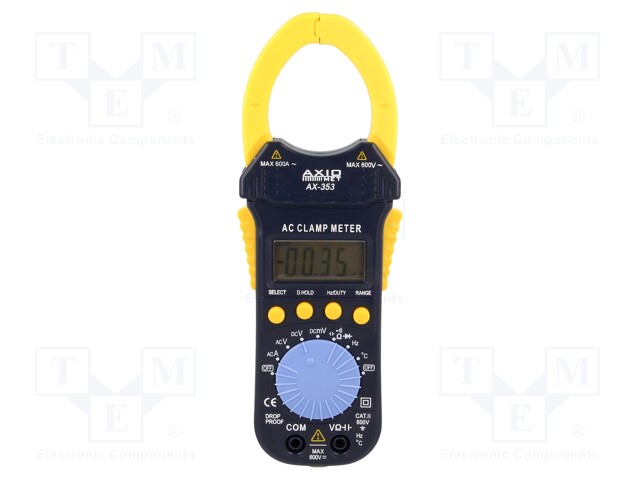 AC digital clamp meter; Øcable: 38mm; LCD 3,5 digit (3999); 150g