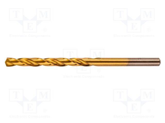 Drill bit; for metal; Ø: 4.5mm; Plating: titanium nitride
