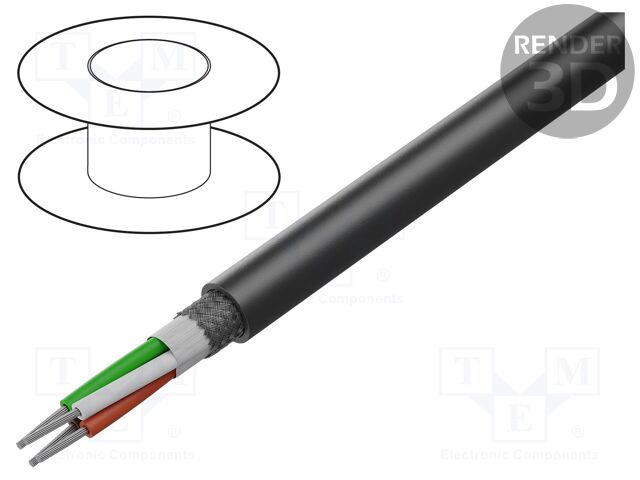 Wire; Xtra Guard® 4; 2x22AWG; shielded,tinned copper braid; 300V