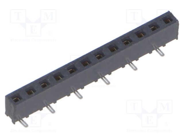 Connector: pin strips; female; PIN: 12; 2mm; gold-plated; SMT