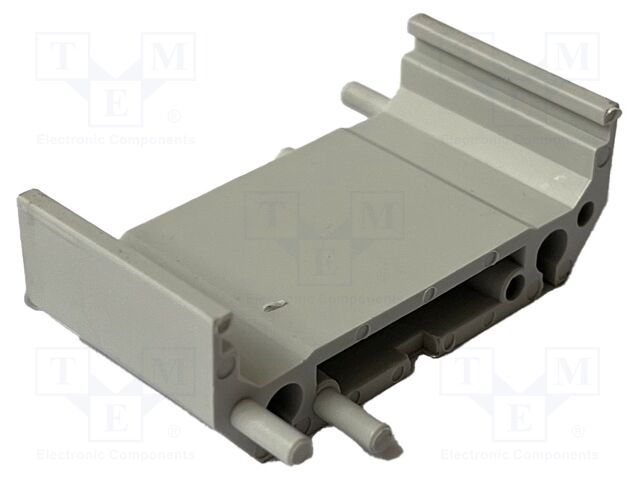DIN rail mounting bracket; 44x22mm; Body: green