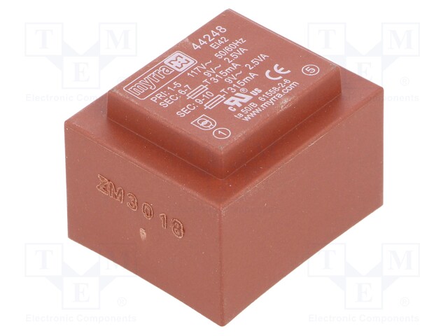 Transformer: encapsulated; 5VA; 117VAC; 9V; 9V; 278mA; 278mA