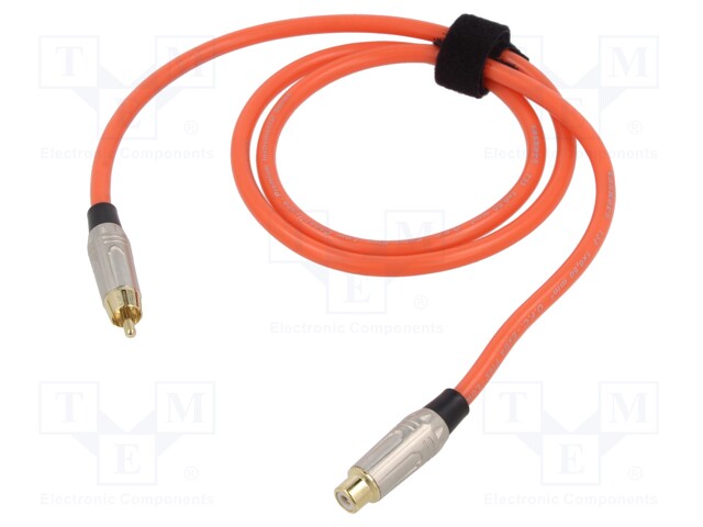 Cable; RCA socket,RCA plug; 1m; Plating: gold-plated; orange