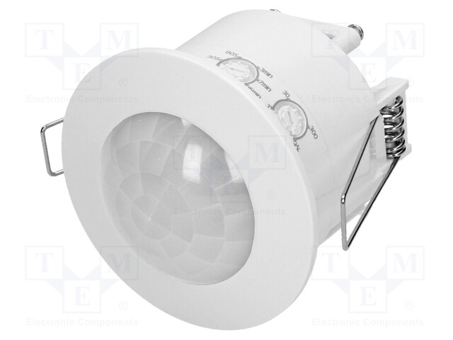 Motion sensor; ceiling; 230VAC; IP20; 6m; Range: 10s÷15min; 360°
