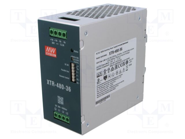Power supply: switching; for DIN rail mounting; OUT: 1; XTR-480