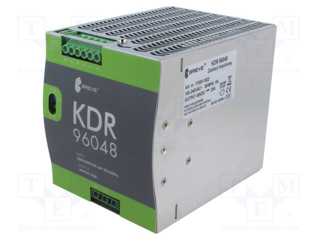 Power supply: switching; 960W; for DIN rail mounting; OUT: 1; KDR