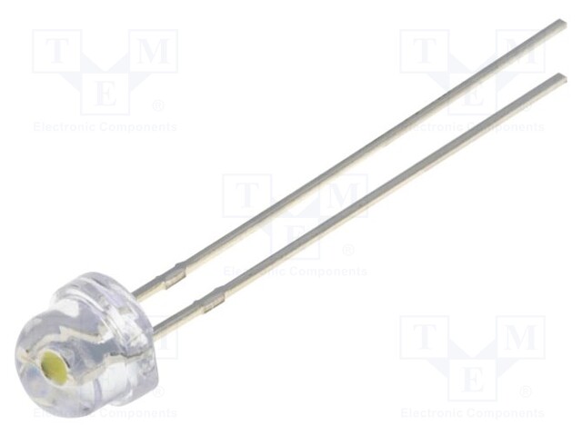 LED; 5mm; white; 1300÷1700mcd; 100°; Front: convex