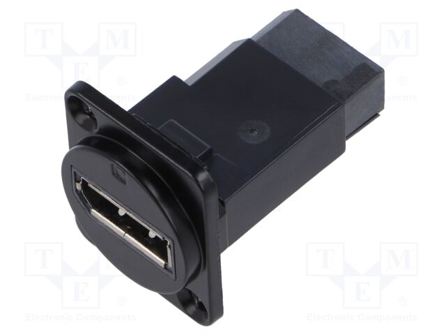 Coupler; DisplayPort socket,both sides; FT; 19x24mm; Mat: metal