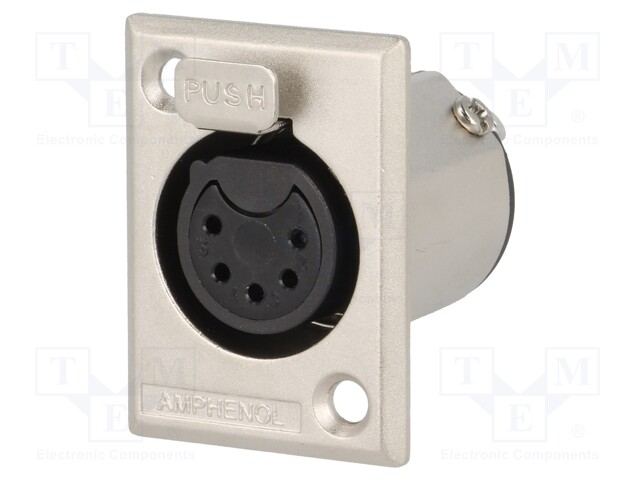 Socket; XLR; female; PIN: 5; straight; soldering; silver plated