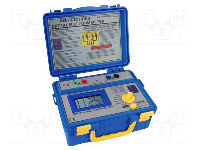 Milli-ohm meter; LCD 3,5 digit; 0÷200m/2/20/200/2kΩ