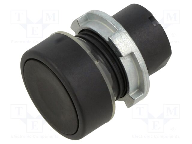 Switch: push-button; 22mm; Stabl.pos: 1; black; none; IP65; flat