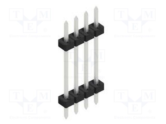 Connector: pin strips; pin header; male; PIN: 4; 2mm; THT; 1x4; 100V