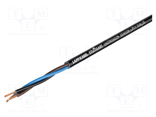 Wire; UNITRONIC® SENSOR; 3x0.25mm2; unshielded; 300V; Cu; stranded