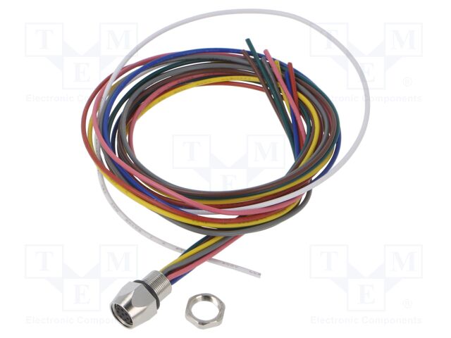 Connector: M8; socket; female; PIN: 8; 0.25mm2; 32V; 1.5A; IP67; 500mm