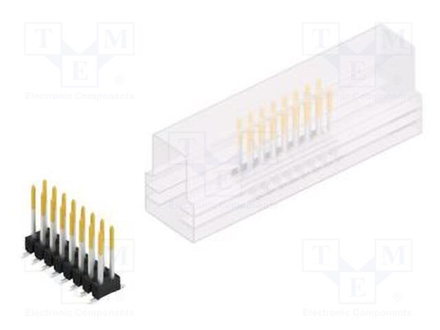 Connector: pin strips; pin header; male; PIN: 16; 2.54mm; SMT; 2x8