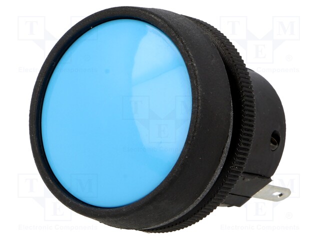 Switch: push-button; Pos: 2; SPDT; 5A/250VAC; 5A/24VDC; blue; IP67