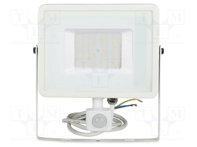 Lamp: LED flood light; 50W; 230VAC; white warm; 100°; 3000K; 30000h