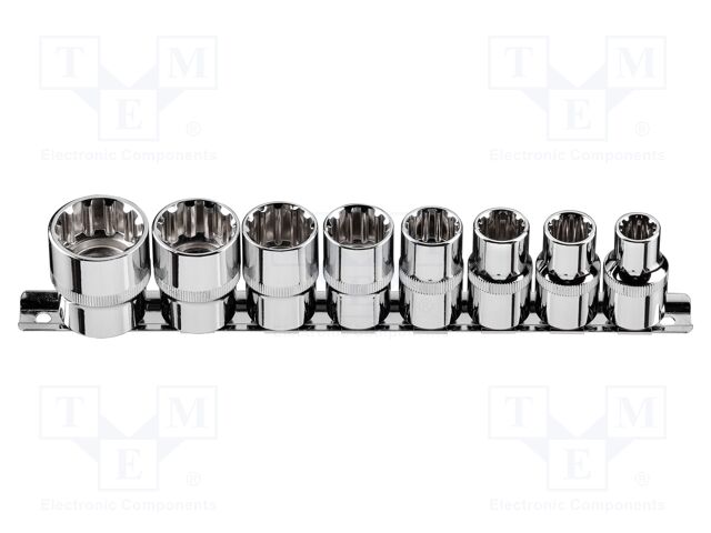 Socket; spline (12-angles); Chrom-vanadium steel; Mounting: 1/2"