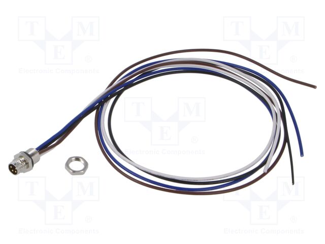 Connector: M8; socket; male; PIN: 4; 0.34mm2; 48V; 4A; IP67; 500mm