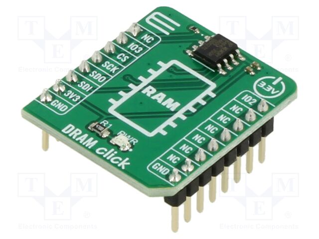 Click board; DRAM memory; QSPI,SPI; APS6404L-3SKR; 3.3VDC