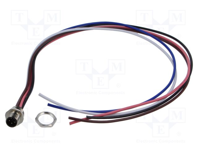 Connector: M12; socket; male; straight; with lead; PIN: 5; 2.08mm2