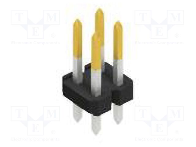 Connector: pin strips; pin header; male; PIN: 4; 2.54mm; THT; 2x2