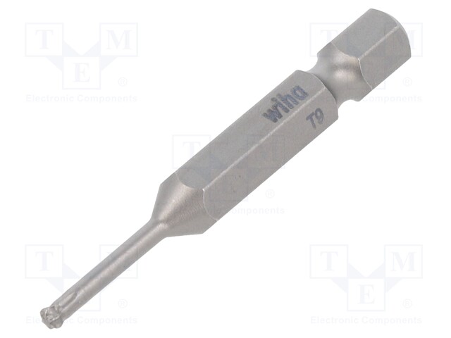 Screwdriver bit; Torx®,spherical; T9; Overall len: 50mm