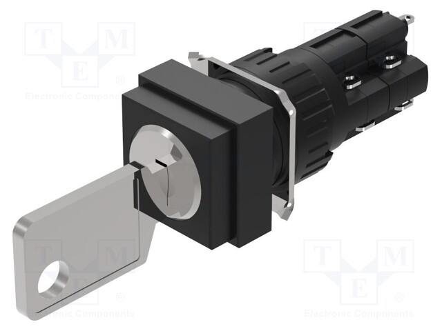 Switch: rotary with key; 16mm; Stabl.pos: 2; NC x2 + NO x2; Pos: 2