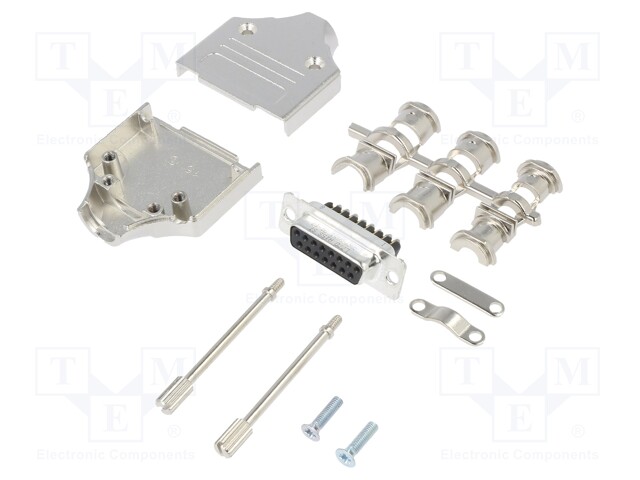 D-Sub; PIN: 15; female; shielded; straight; screw terminal; UNC4-40