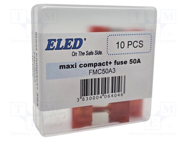 Fuse: fuse; 50A; 32VDC; automotive; 16.2mm; 16.2x6.5x18.5mm