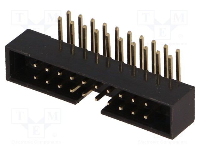 Socket; IDC; male; PIN: 20; angled 90°; THT; gold-plated; 2mm