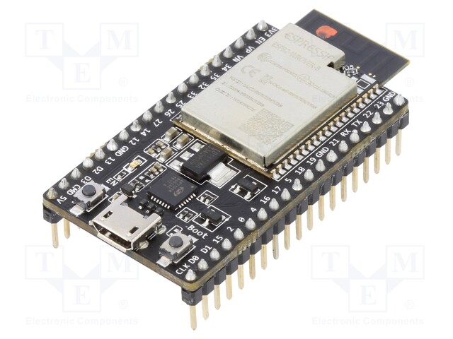 Dev.kit: combo; GPIO,I2C,I2S,SPI,UART,WiFi; ESP32-WROVER-B