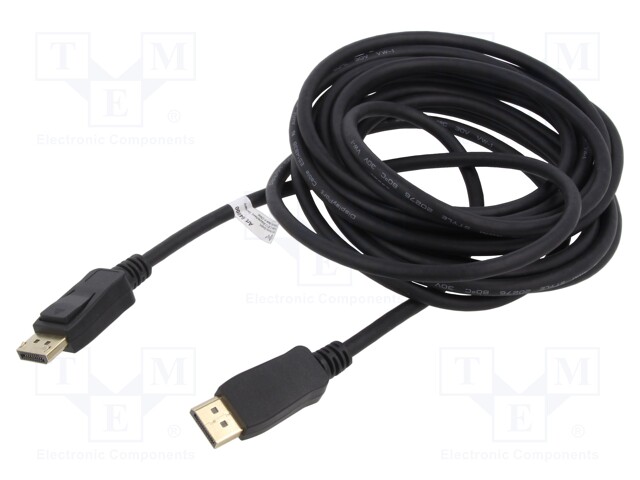 Cable; DisplayPort 1.4; DisplayPort plug,both sides; 5m; black