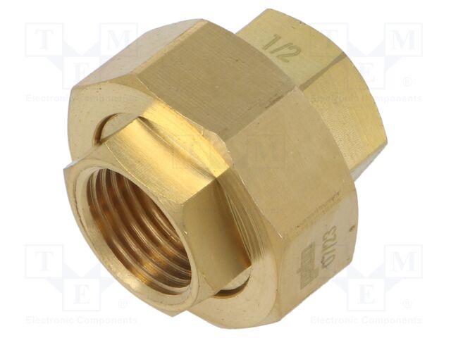 Conical,with seal,female-female; brass CW617N; Thread: G 1/2"