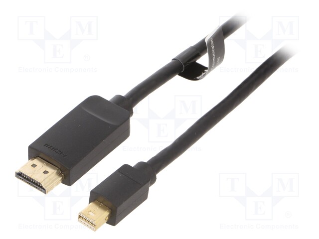 Cable; HDMI 1.4; HDMI plug,mini DisplayPort plug; PVC; Len: 2m