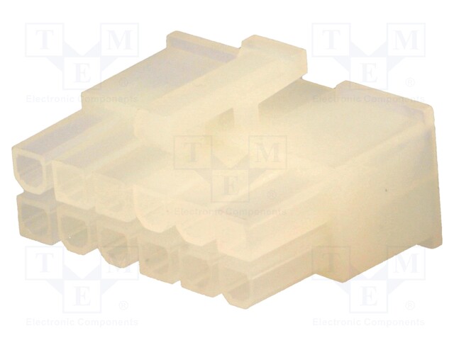 Plug; wire-wire/PCB; female; N42W; 4.2mm; PIN: 12; w/o contacts