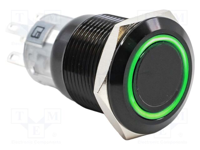 Switch: vandal resistant; SPDT; 2A/24VDC; IP67; ON-ON; green; 12V
