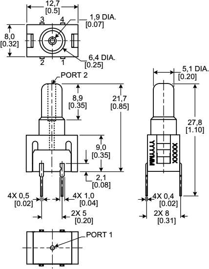 Sensor: pressure; Range: ±1psi; gage; Output conf: analogue