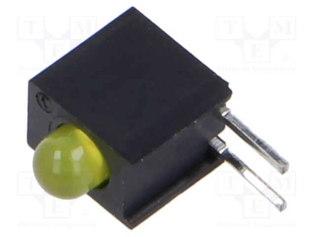 LED; in housing; yellow; 3mm; No.of diodes: 1; 20mA; Lens: diffused