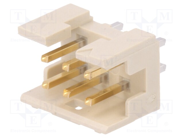 Socket; wire-board; male; Minitek; 2mm; PIN: 6; THT; on PCBs; 2A