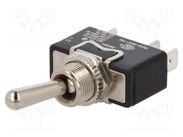 Switch: toggle; Pos: 3; SP3T; ON-OFF-ON; 16A/250VAC; Toggle: round