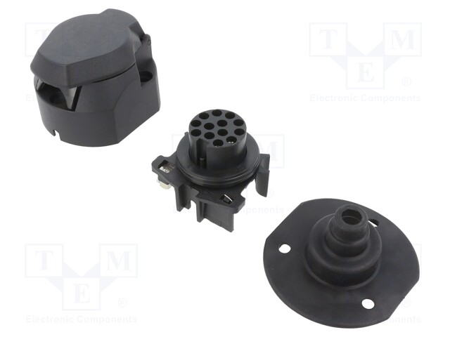 Connector: automotive; socket; PIN: 13; nickel plated; 12VDC; brass