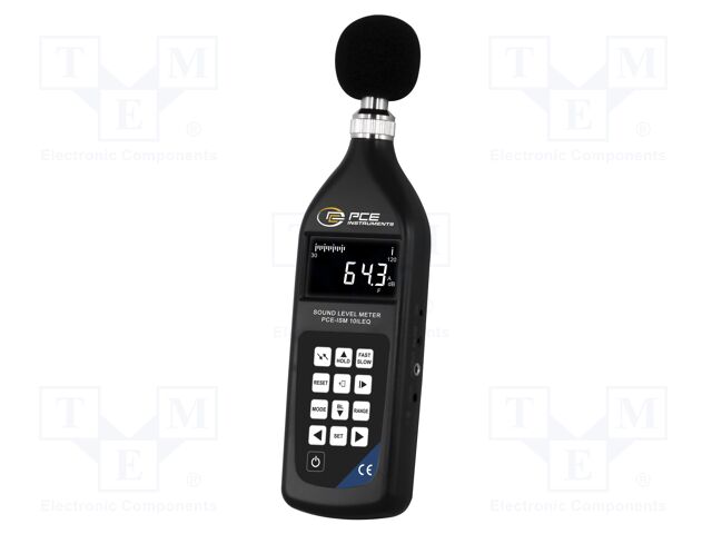 Meter: sound level; LCD 2,2"; Sound level: 20÷130dB; 20÷8000Hz