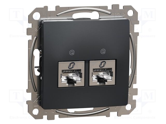 Data socket dual; IP20; plaster embedded,in mounting box; Sedna