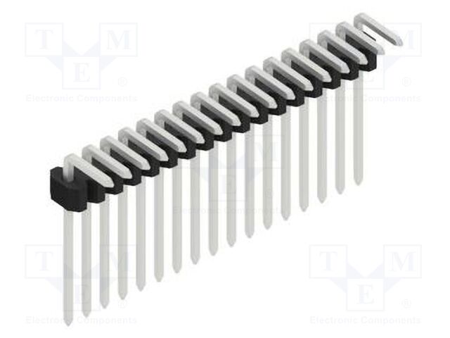 Connector: pin strips; pin header; male; PIN: 17; 1.27mm; THT; 1x17