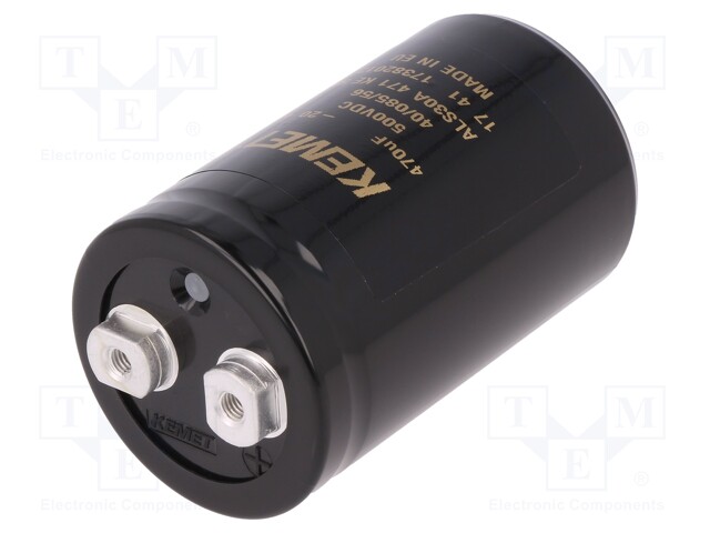 Capacitor: electrolytic; 470uF; 500VDC; Leads: screw; ESR: 365mΩ